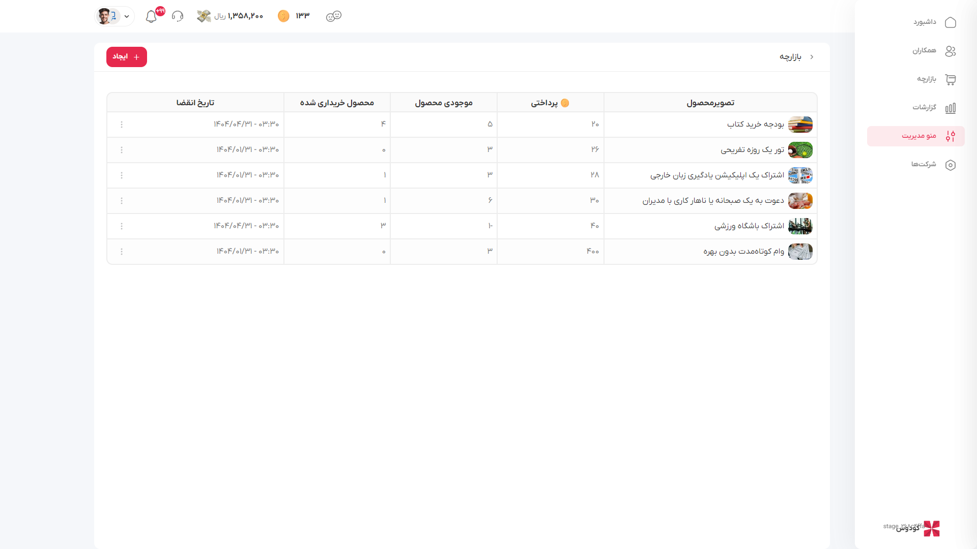 مدیریت بازارچه   